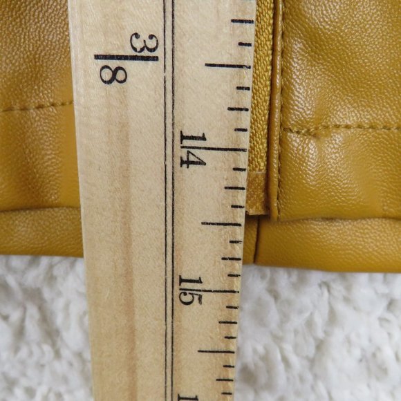 COMME* Women's Front Full Zipper Closure Mustard Midi A-Line Skirt~ Size Large - Picture 7 of 7